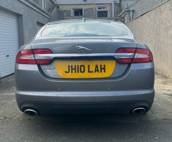 Shaped Rear numberplate on Jaguar XF