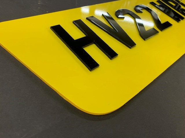 Shaped 4D Numberplate