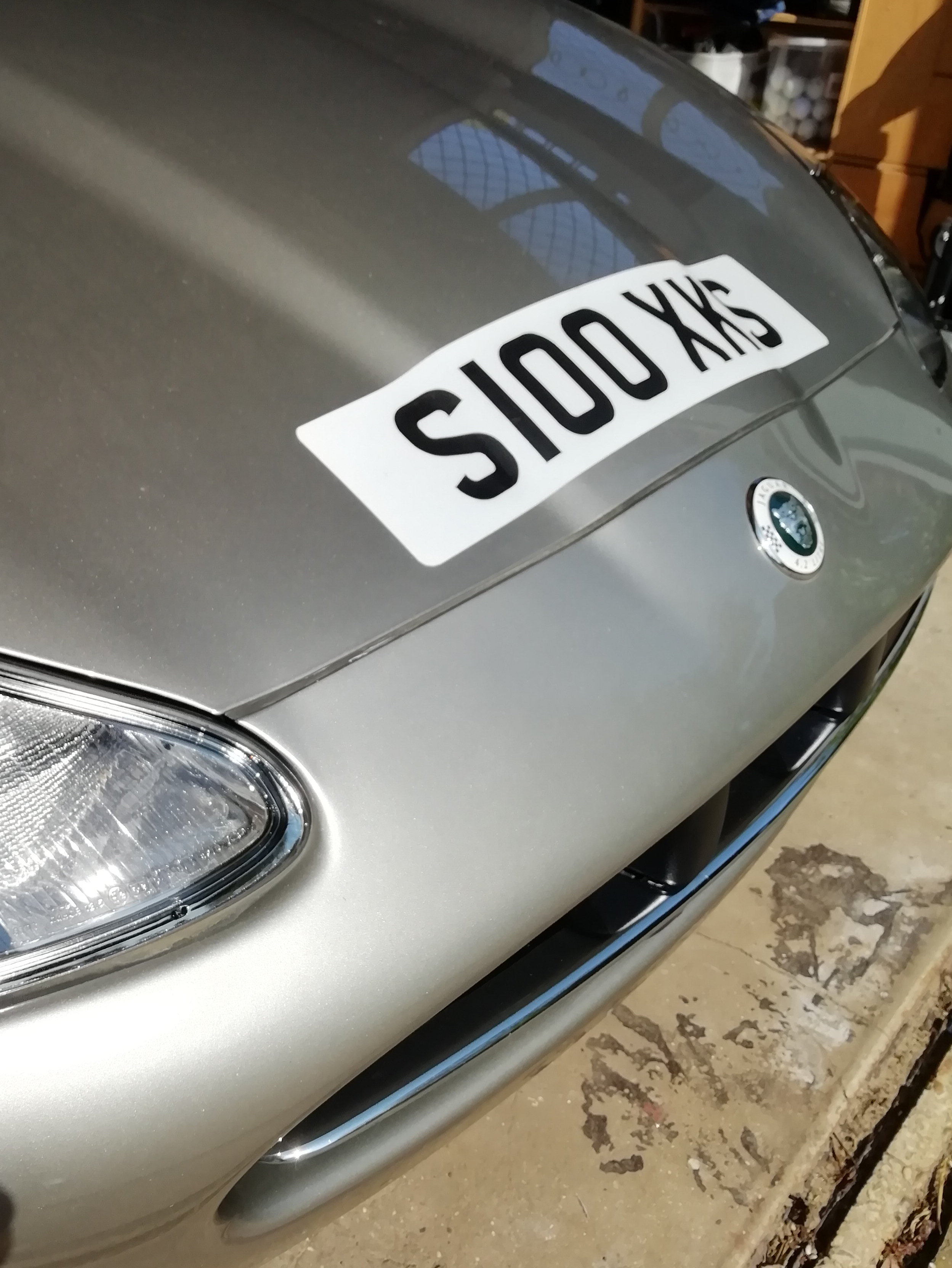 Stick On Numberplates : Shown on Jaguar