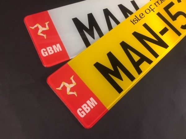 Manx number plate for the Isle of Man