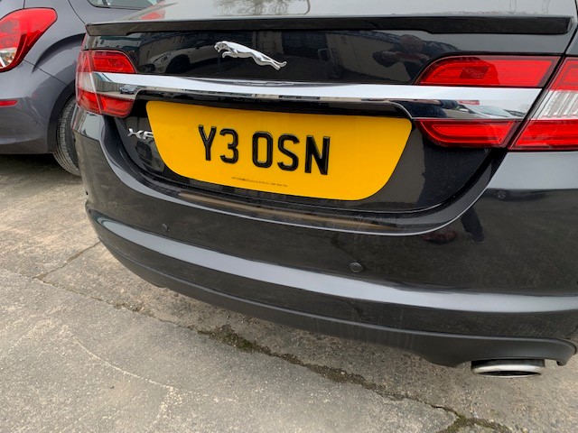 Shaped rear numberplate
